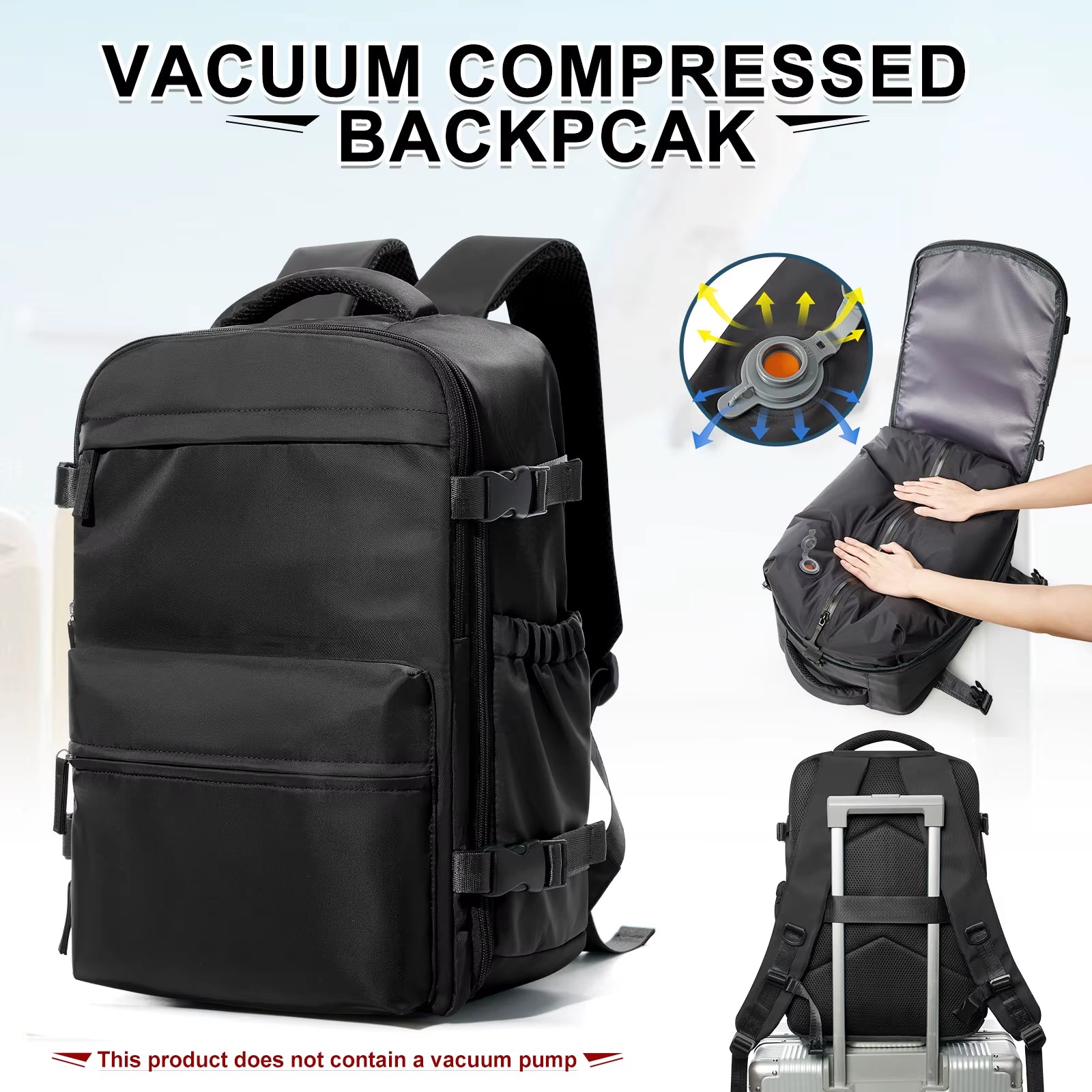 Ryanair Backpack Travel Cabin Airplane Backpack, Air Vacuum Compression Backpack, Women Men Backpack Business Laptop Bag Handbag